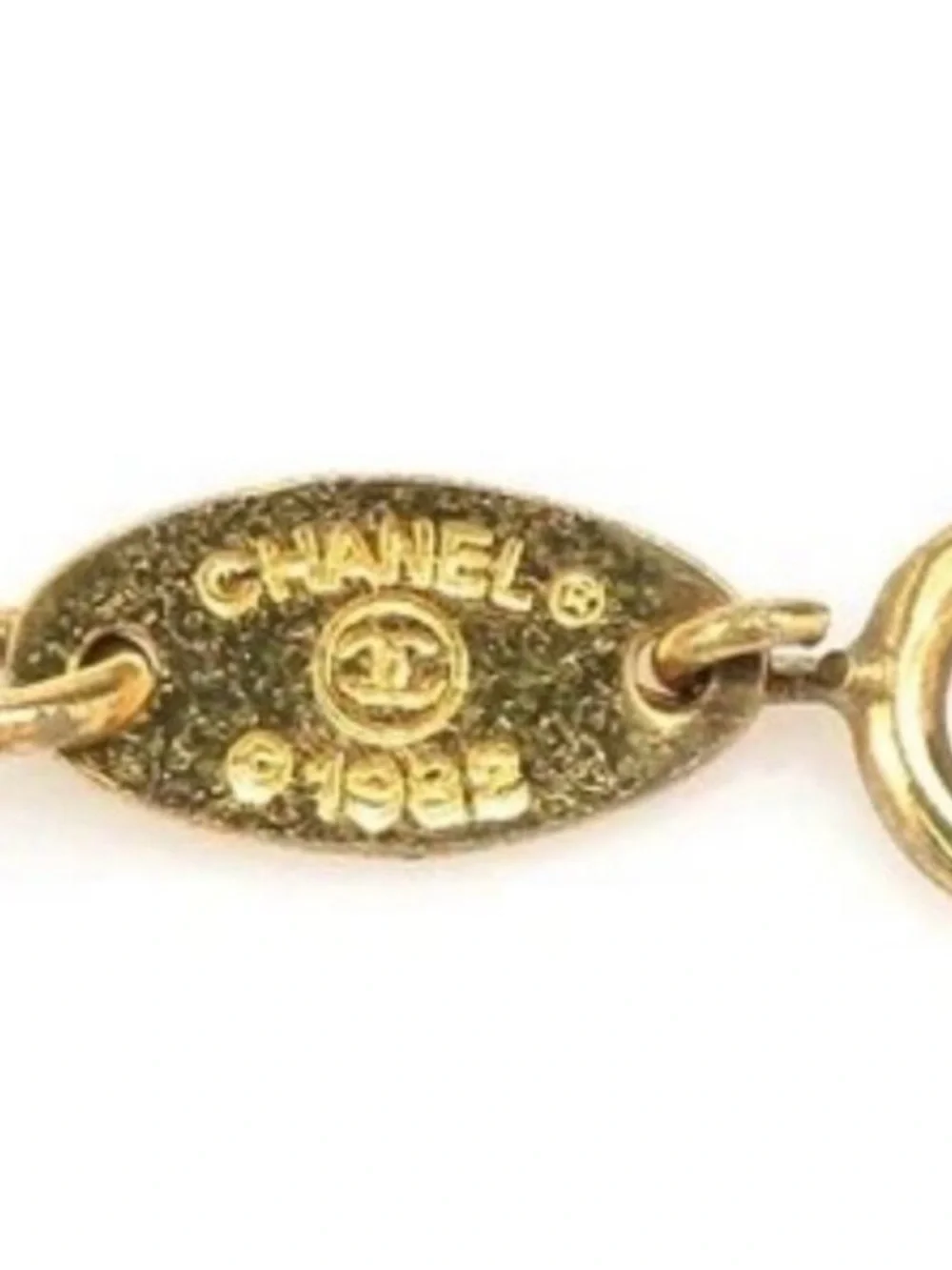 Auth CHANEL CC Logo Necklace Gold/Silver Metal/Rhinestone